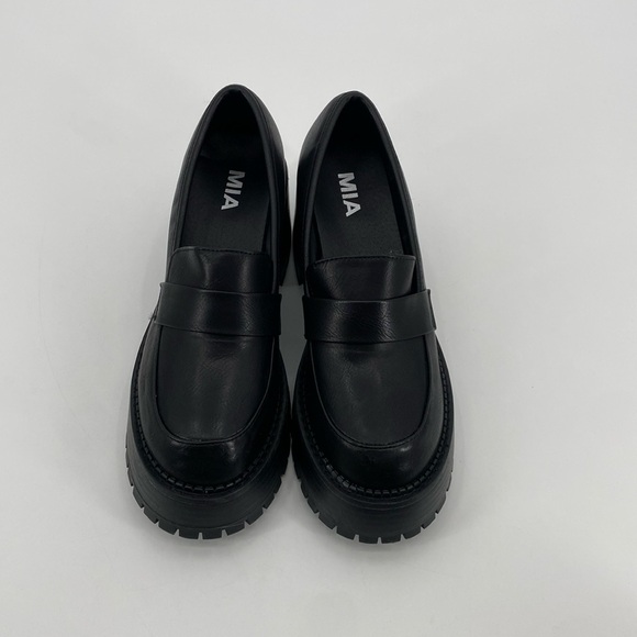 NEW Mia Black Dalilah Platform Lug Sole Loafer Size 7.5